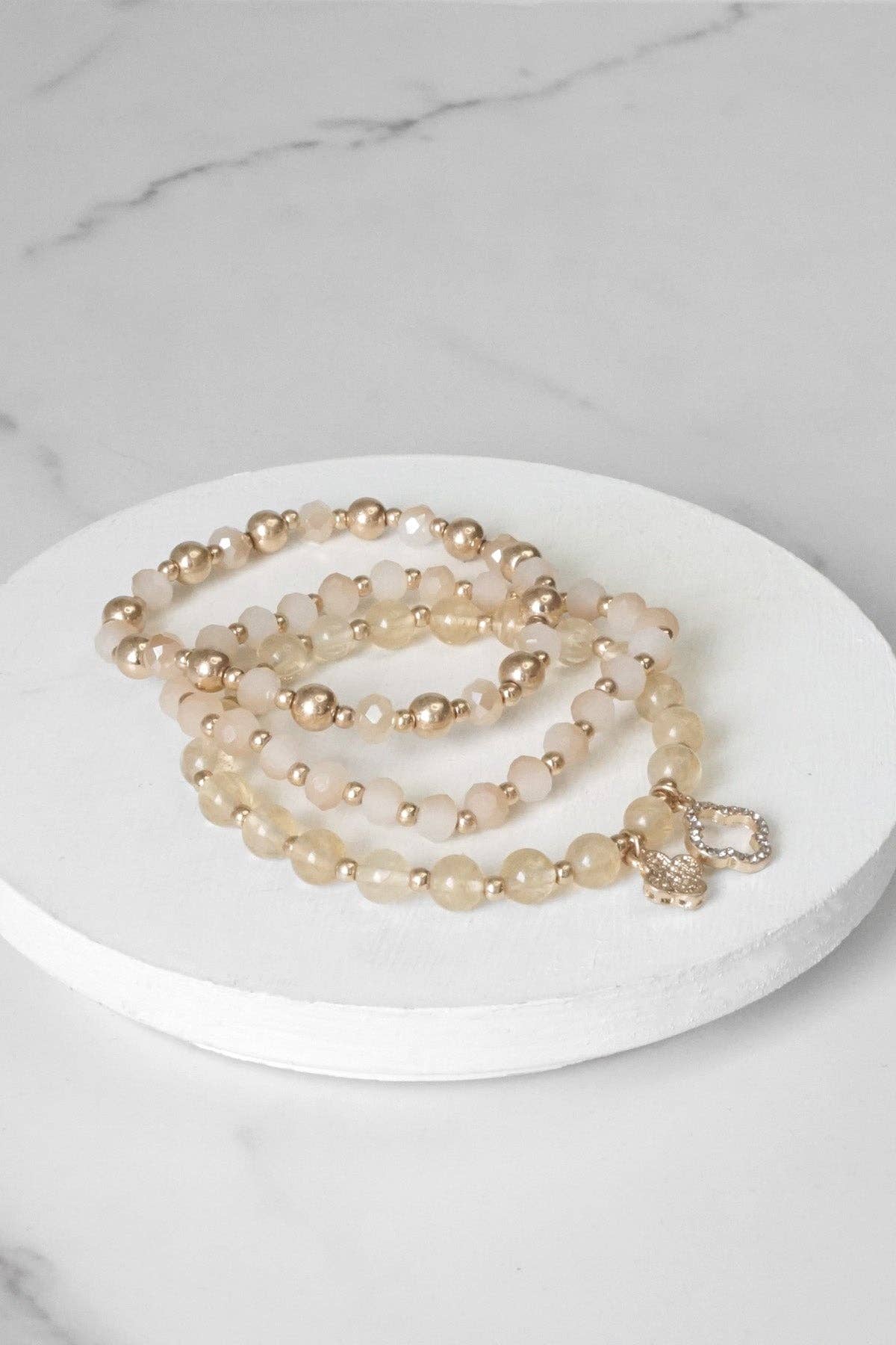 Clover beaded bracelet set