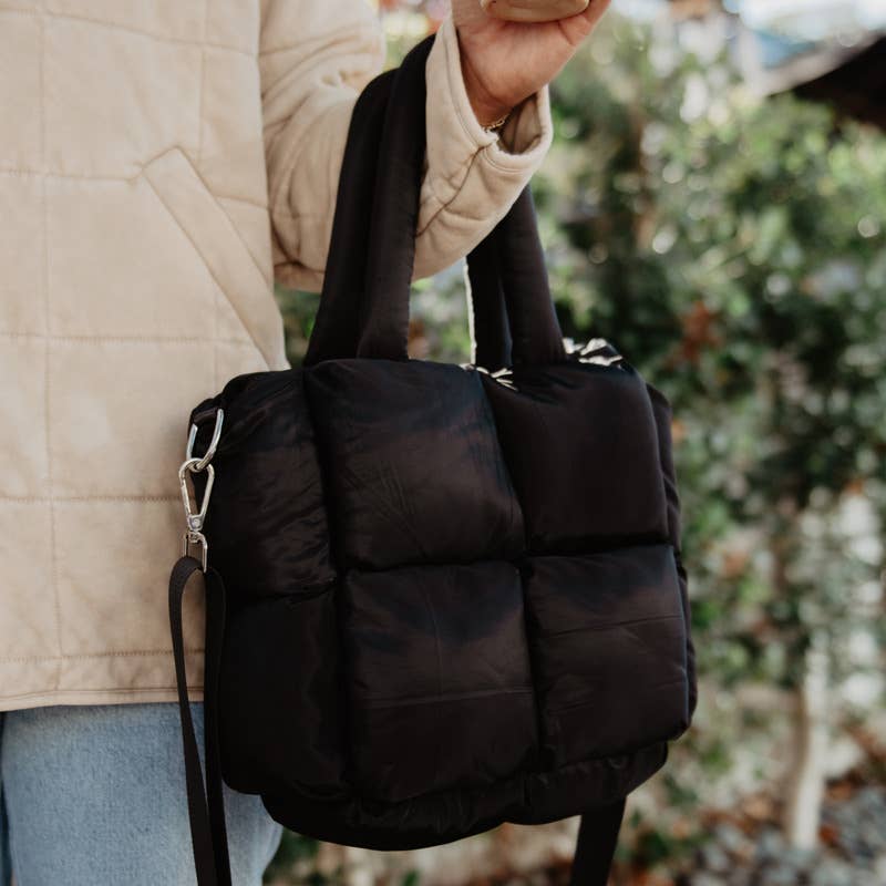 Black Mini Puffer Tote