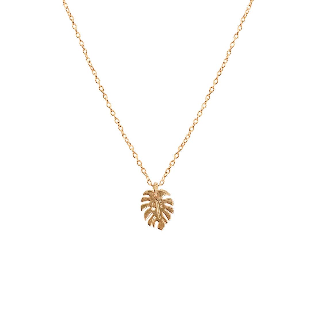 Silver Palm Leaf Necklace #EN1520-RD