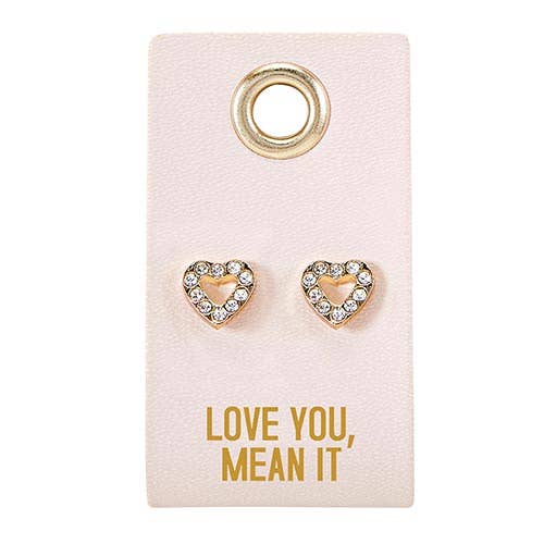 Leather Tag Earrings - Love You, Mean It