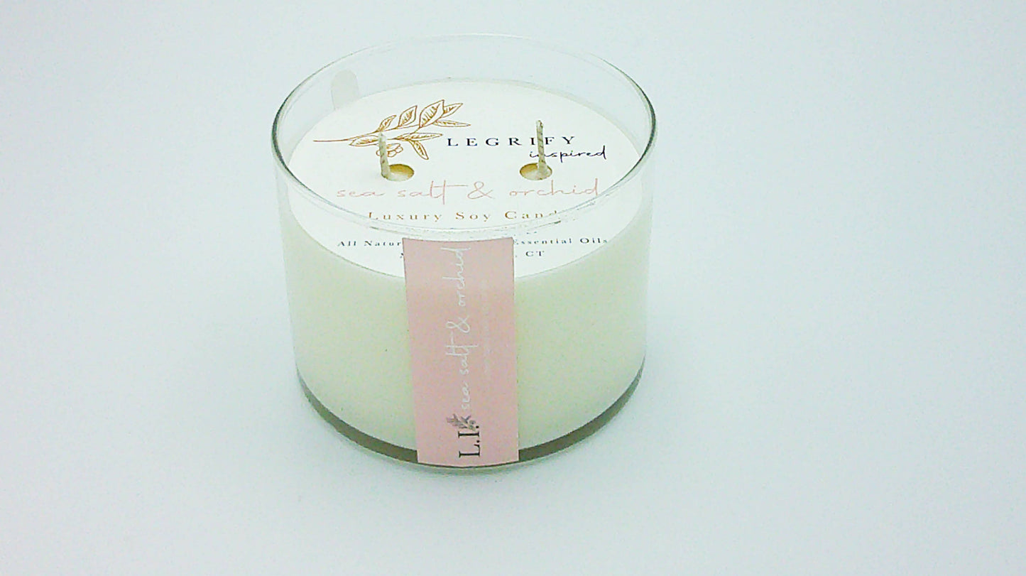 Sea Salt & Orchid Classic Glass 2 Wick Soy Candle