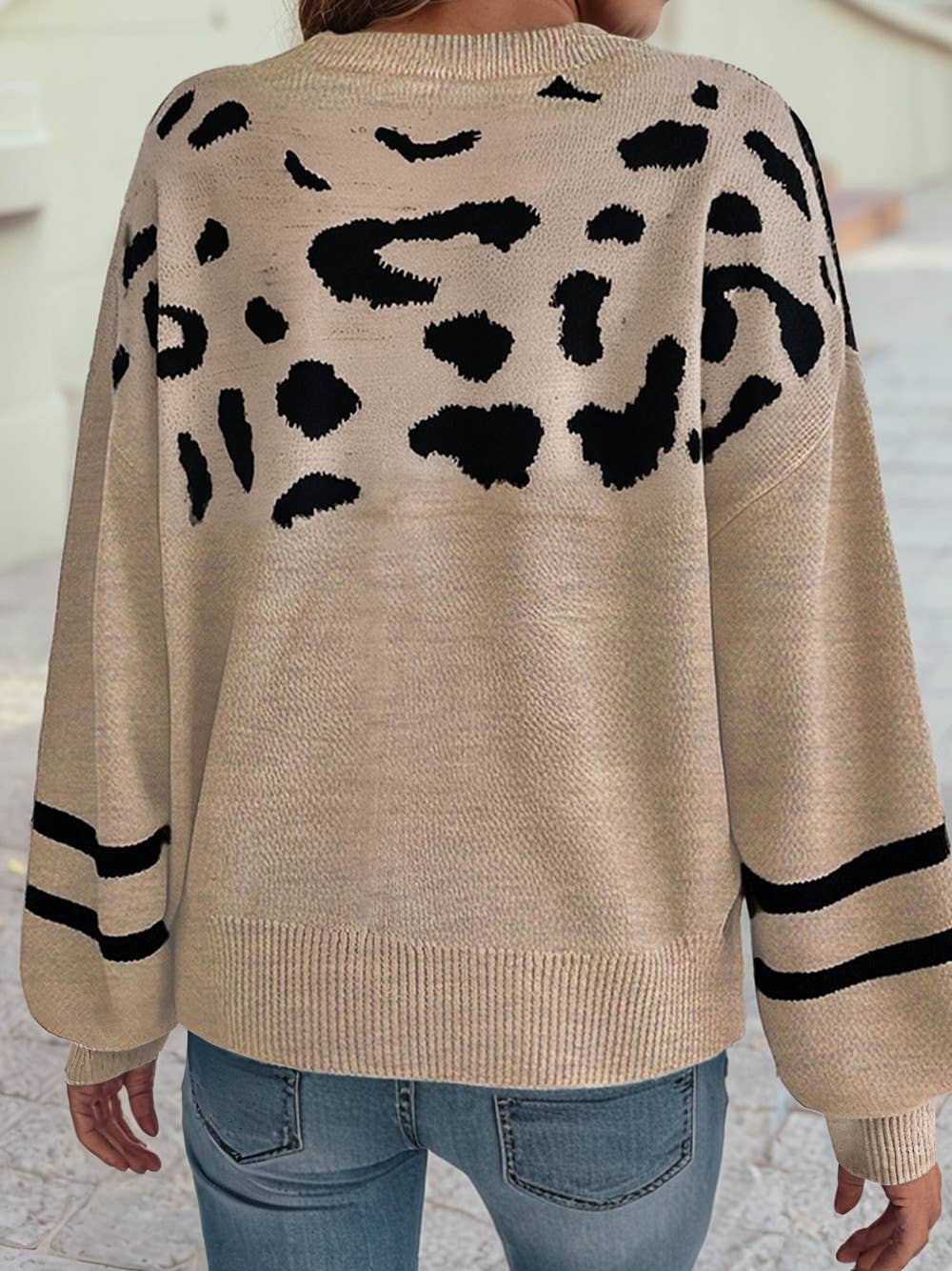 Leopard Striped Sweater