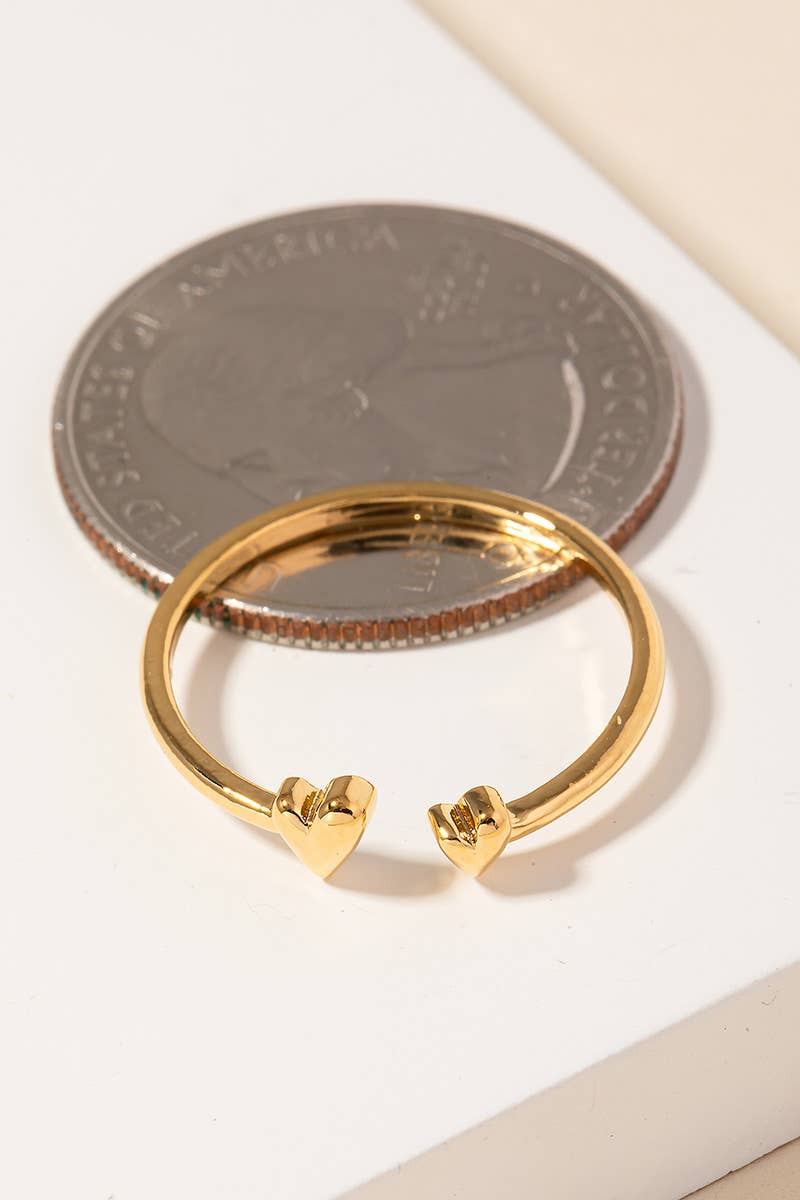 Gold Dipped Double Heart Ring