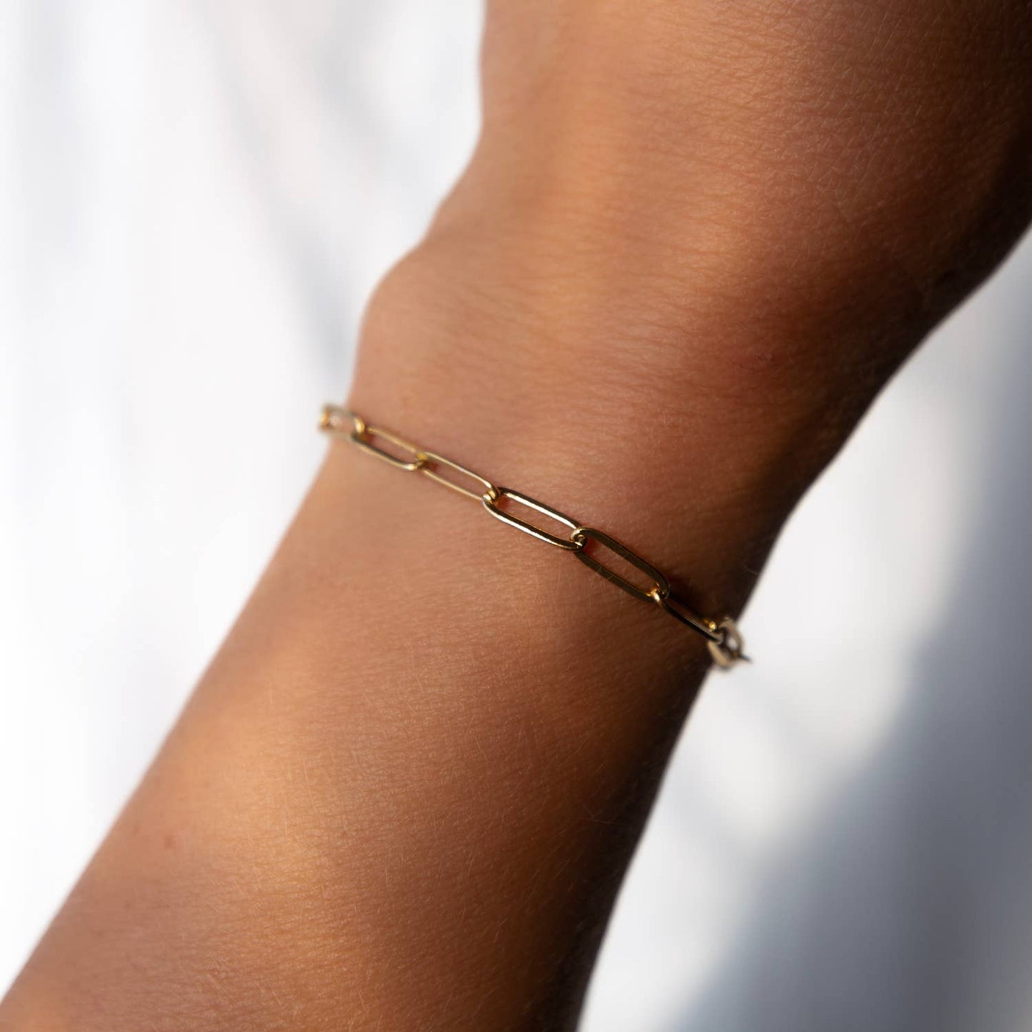 Gold Chain Bracelet-Paper Clip