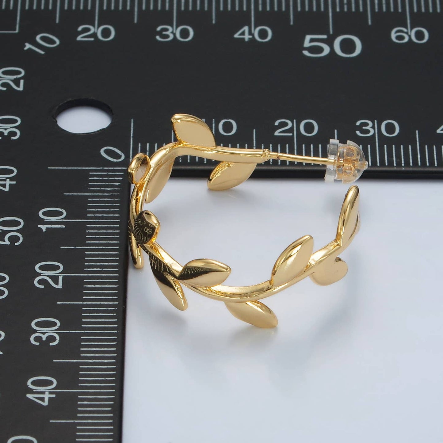 24K Gold Filled Nature Leaf Hoop Earring