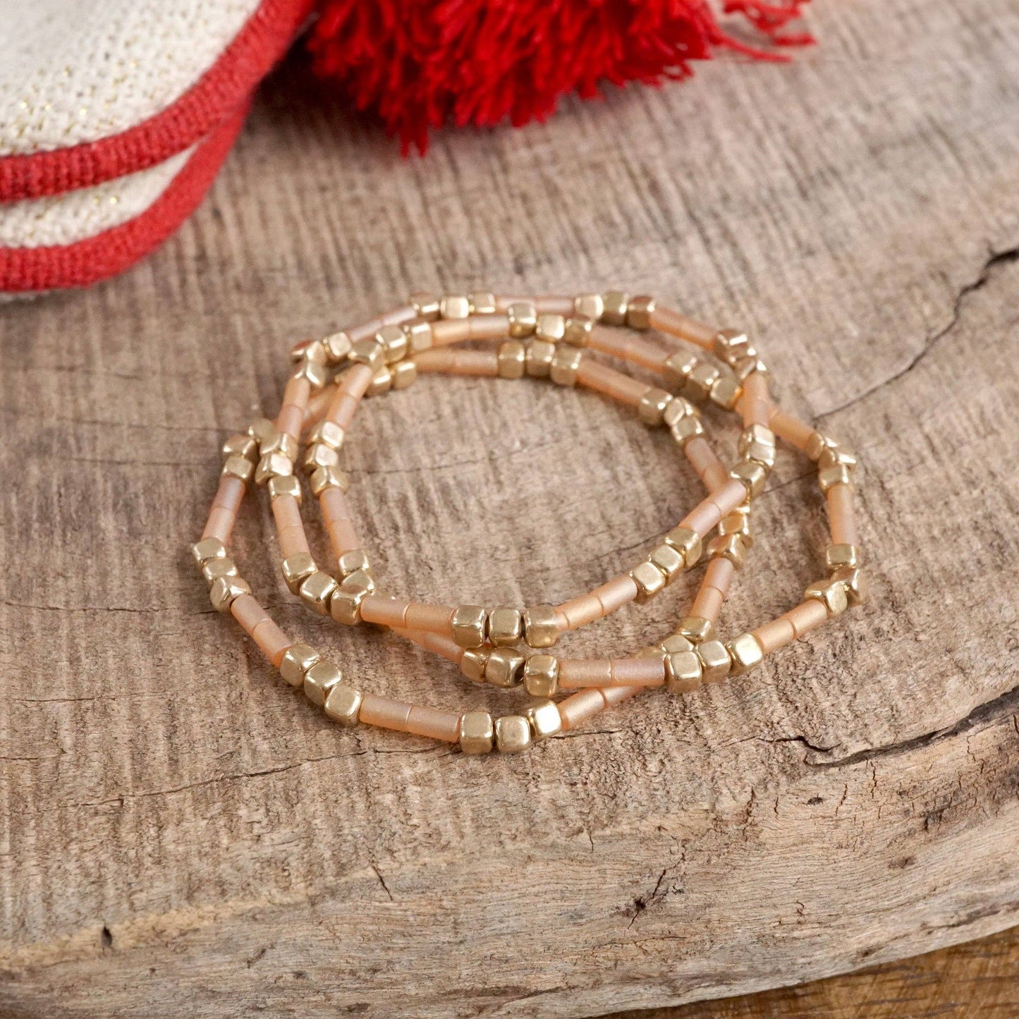 Layered Colorful and Gold Beaded Bracelets Sets