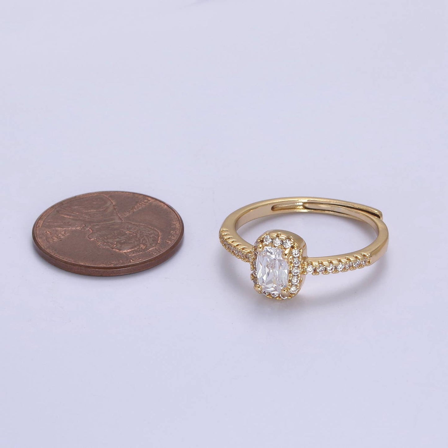 Micro Pave CZ Stone Gold Minimalist Ring