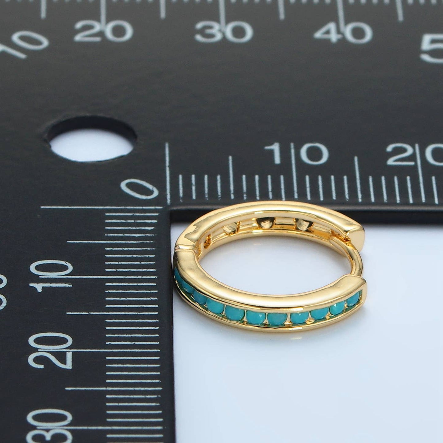 24K Gold Filled Turquoise Huggie Earrings