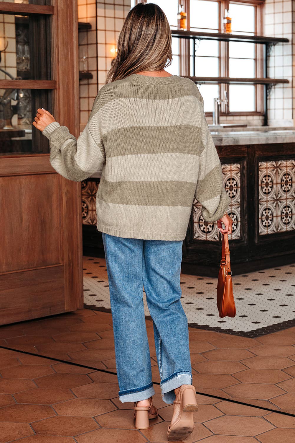 Color Block Tie Cardigan