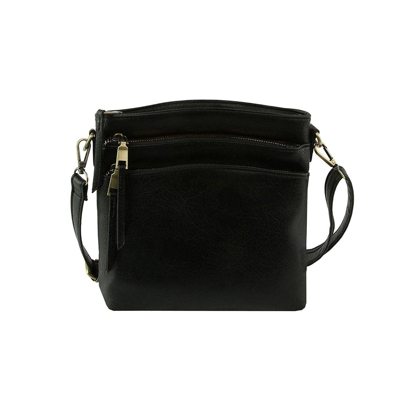 Triple Zipper Crossbody Bag