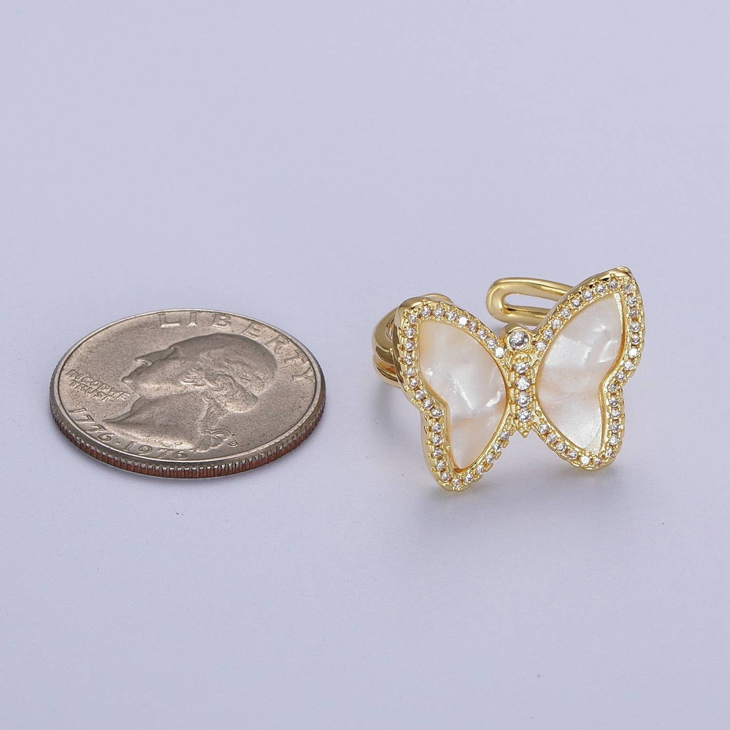 Dainty Gold Butterfly Ring