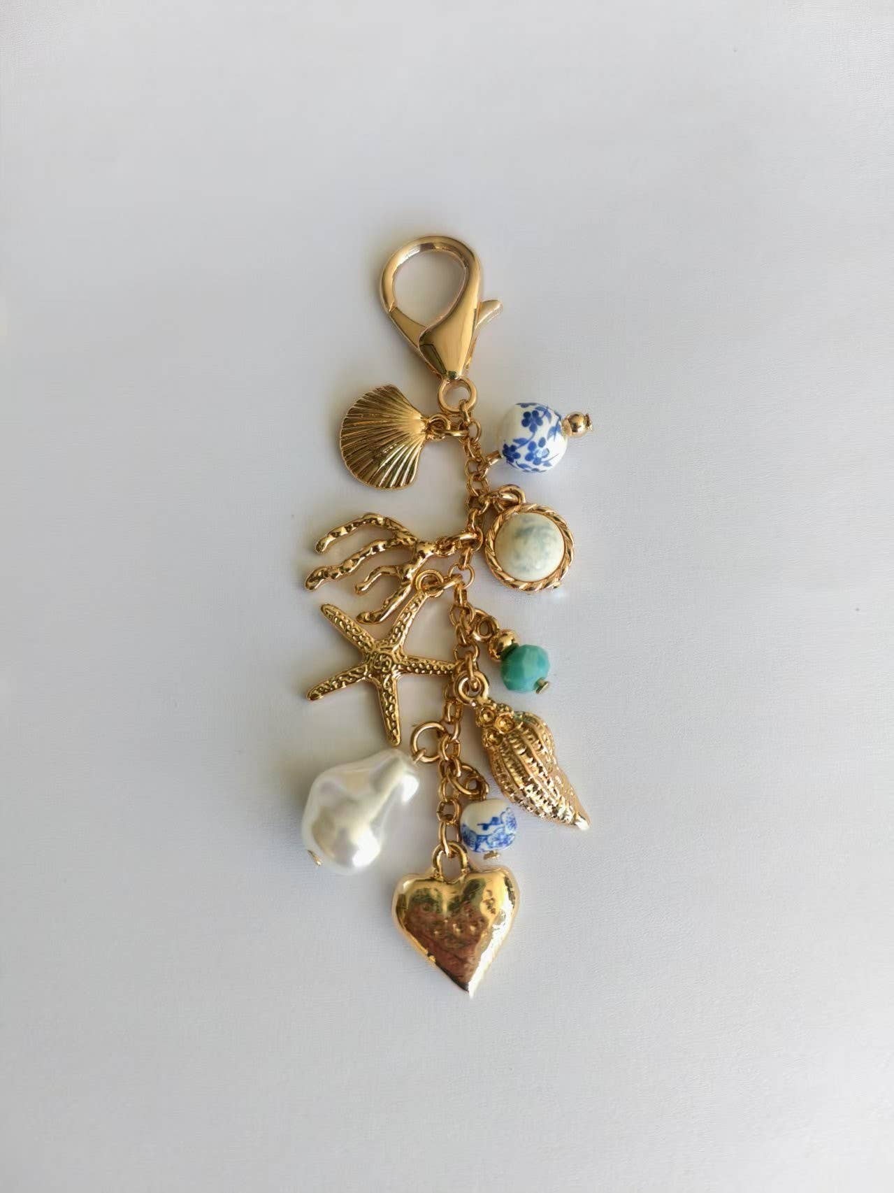 PORCELAIN SEA LIFE PEARL BAG CHARM