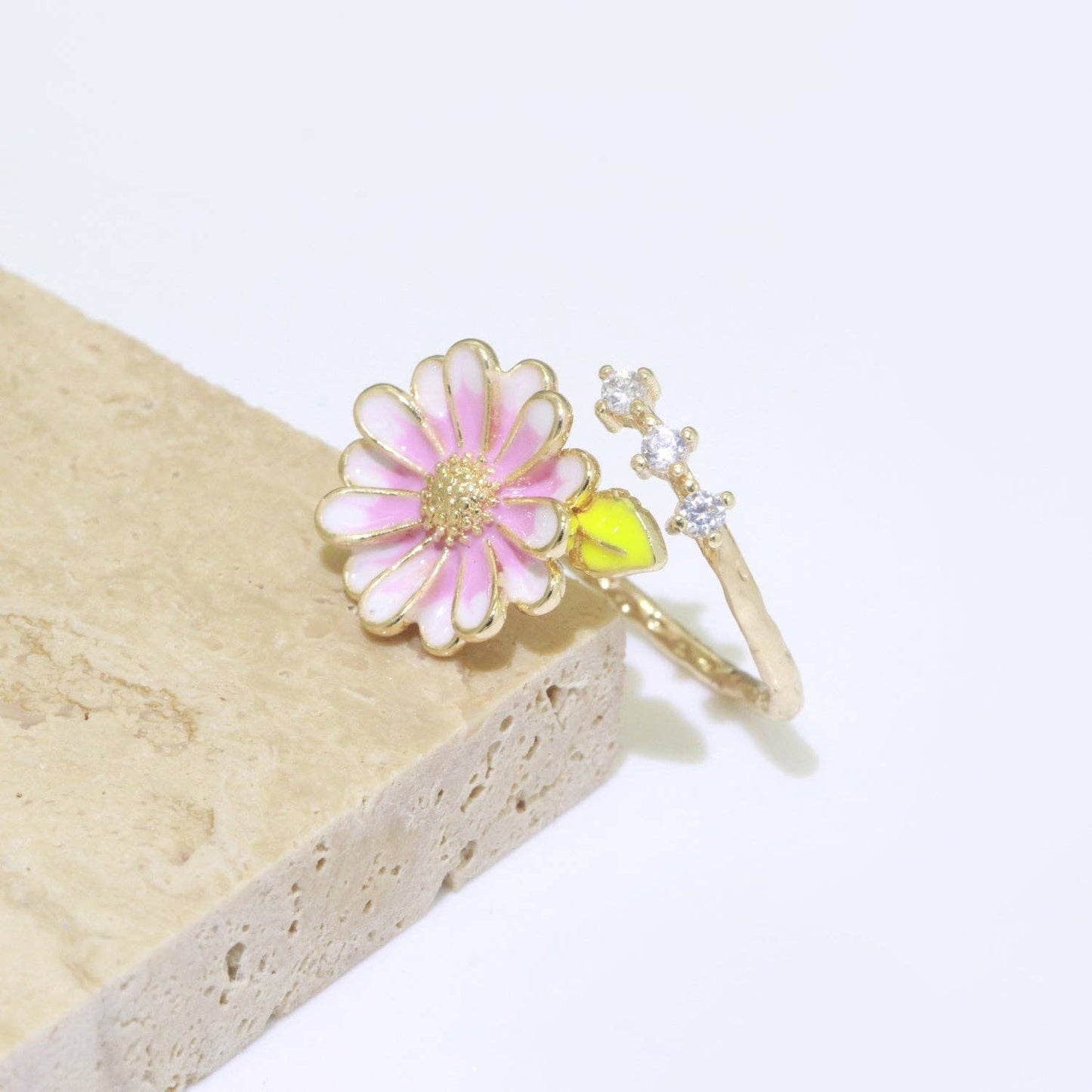 Dainty Sunflower Stacking Ring