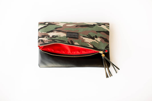 Fold Over-Camo & Black w Red Lining