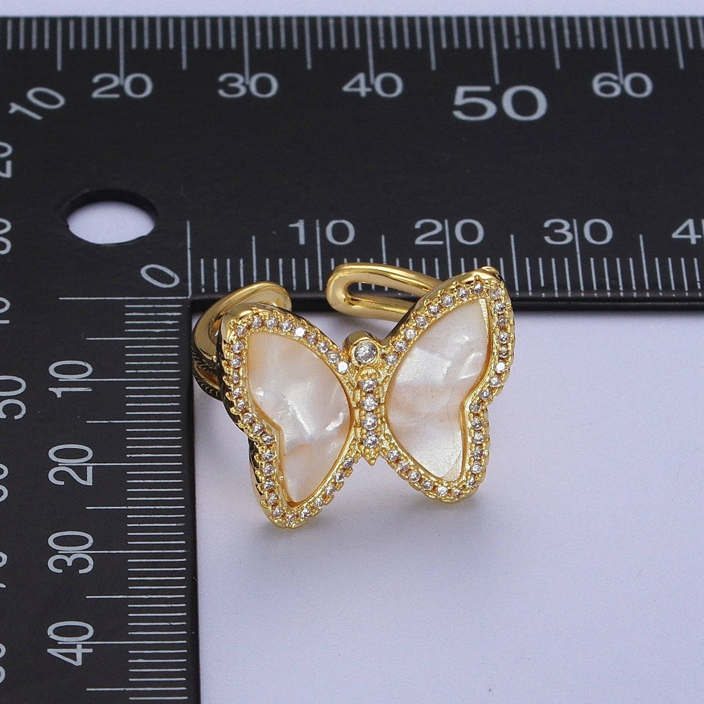 Dainty Gold Butterfly Ring