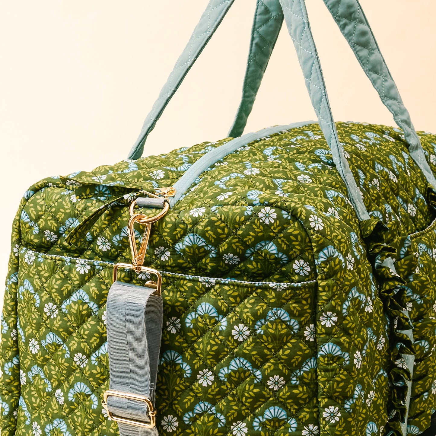 Quilted Weekender Bag- Everbloom Forest Green