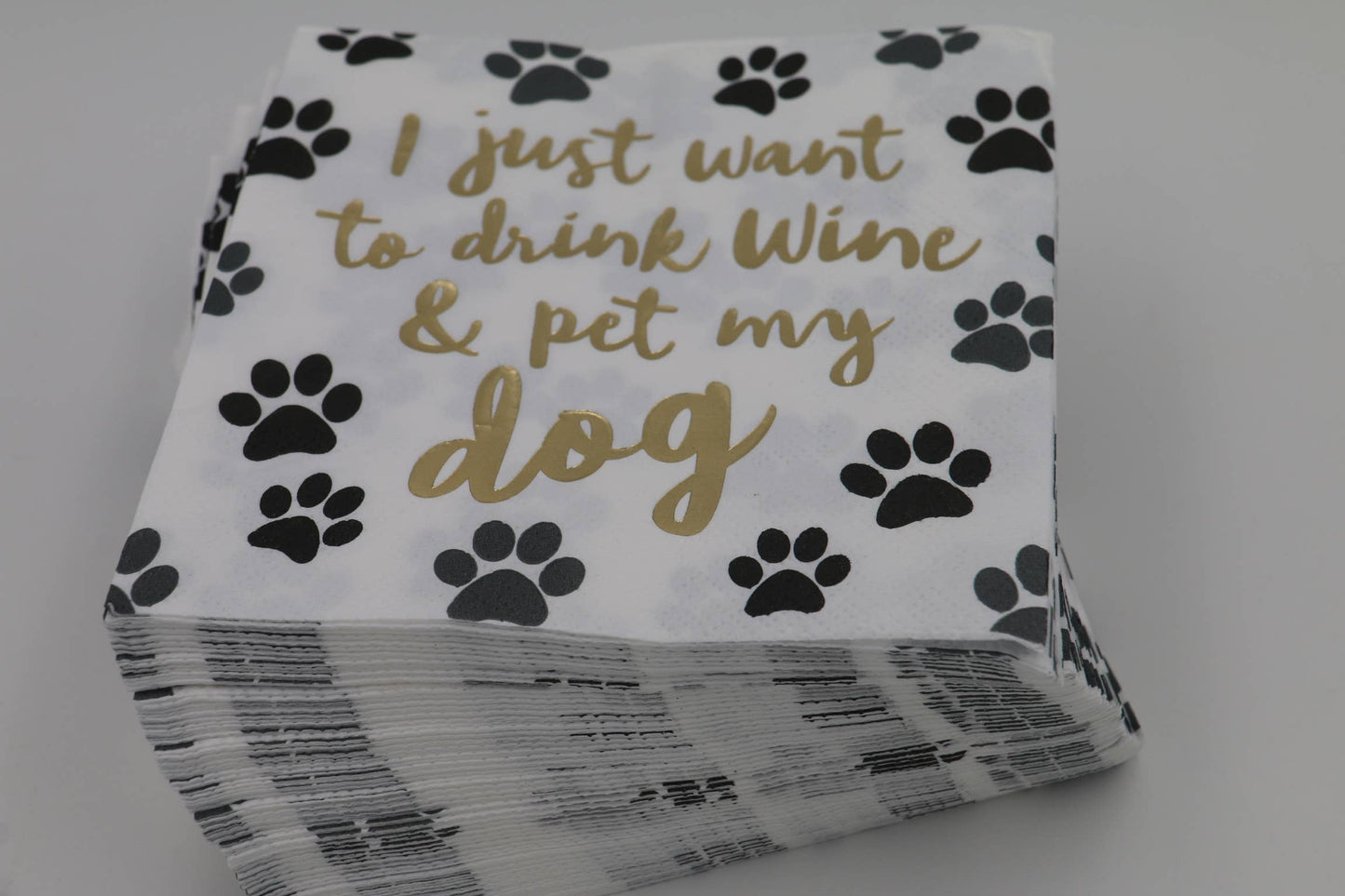 Cocktail Napkins | Drink Wine and Pet My Dog