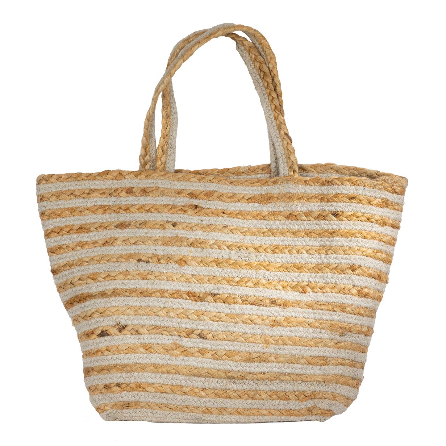 Striped Jute & Cotton Tote