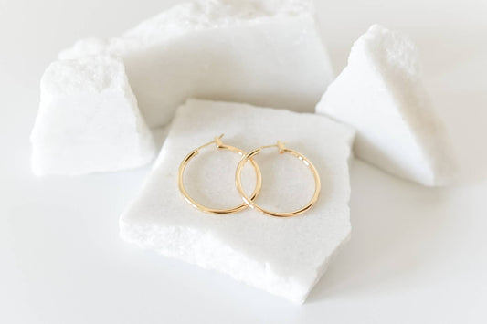 18k gold plated hoops -earrings- hypoallergenic