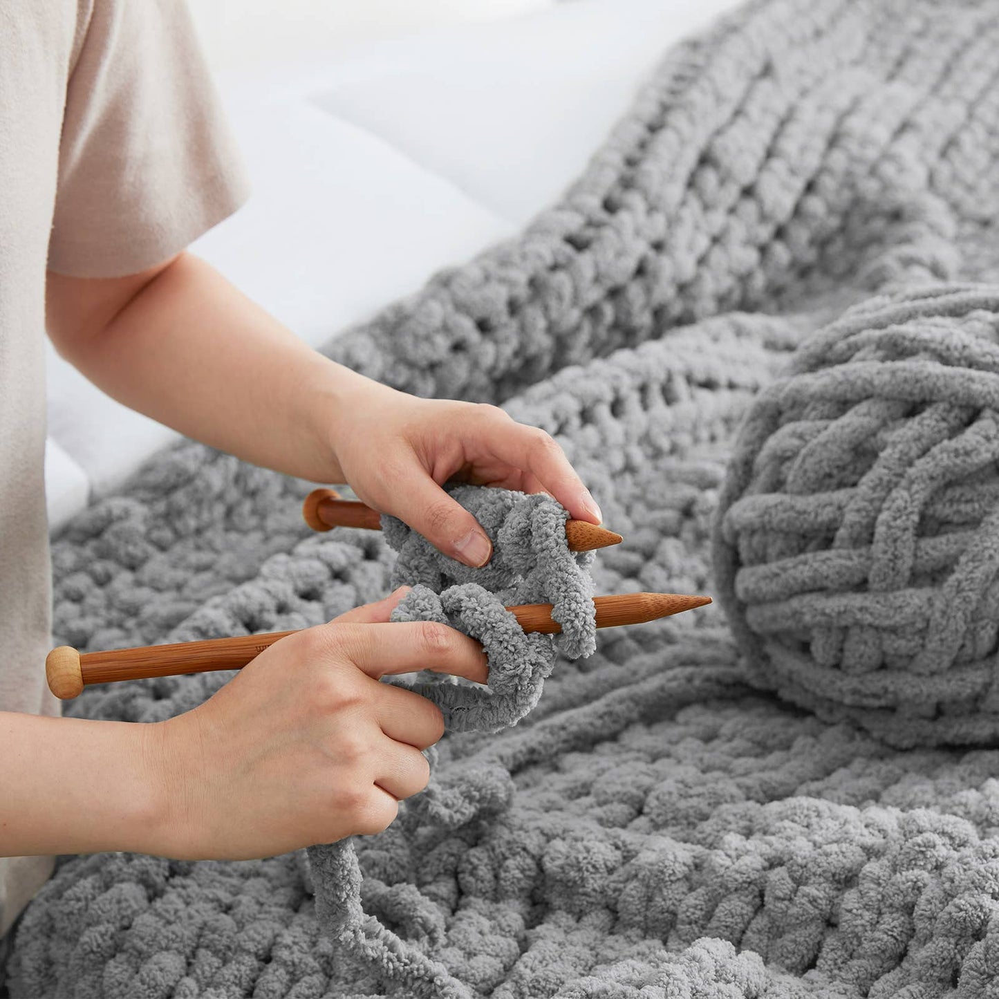 Handmade Chunky Knit Crochet Blanket