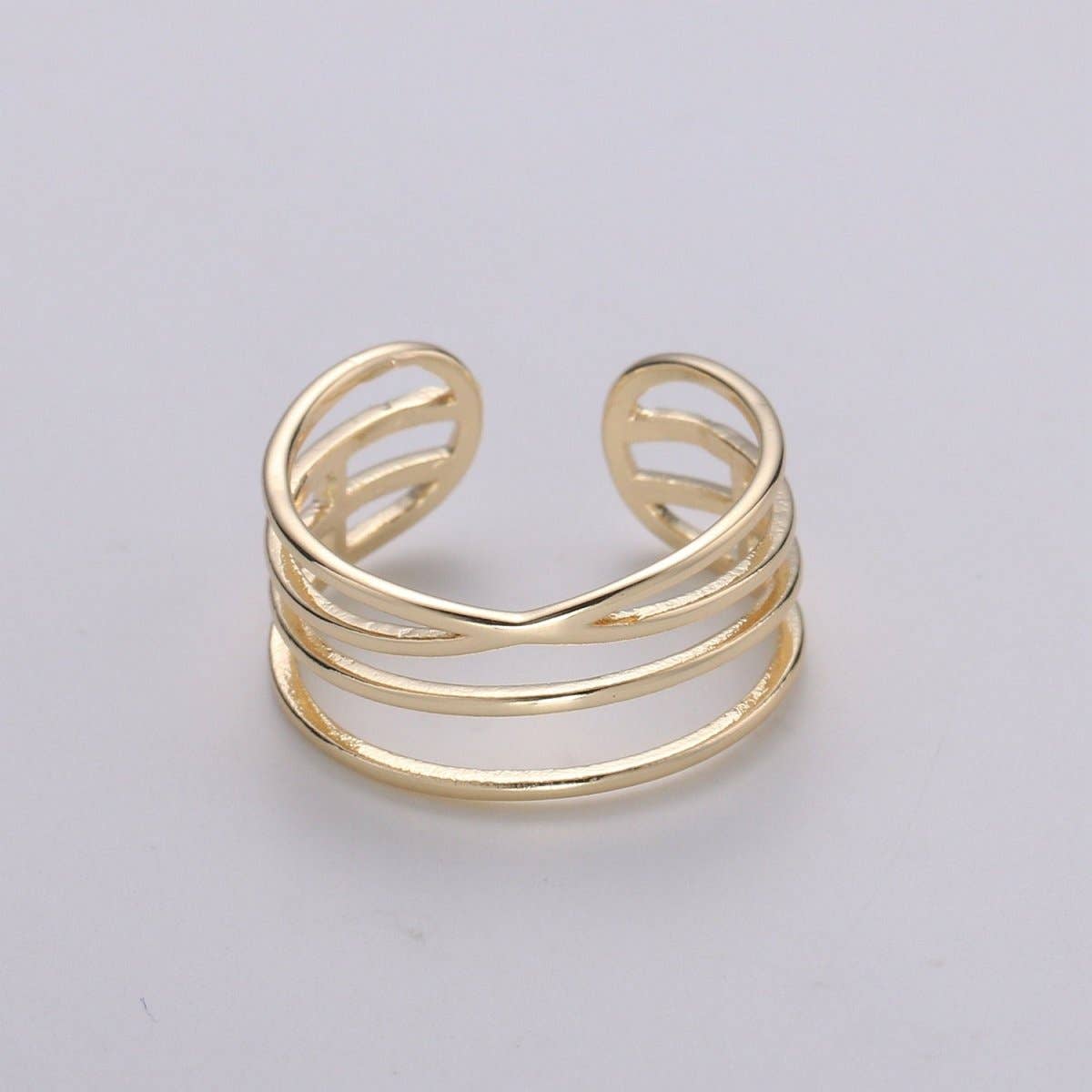 Gold Triple Band Stackable Ring