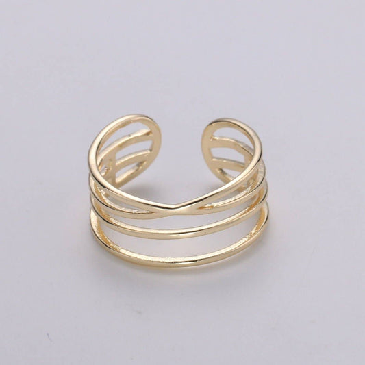 Gold Triple Band Stackable Ring