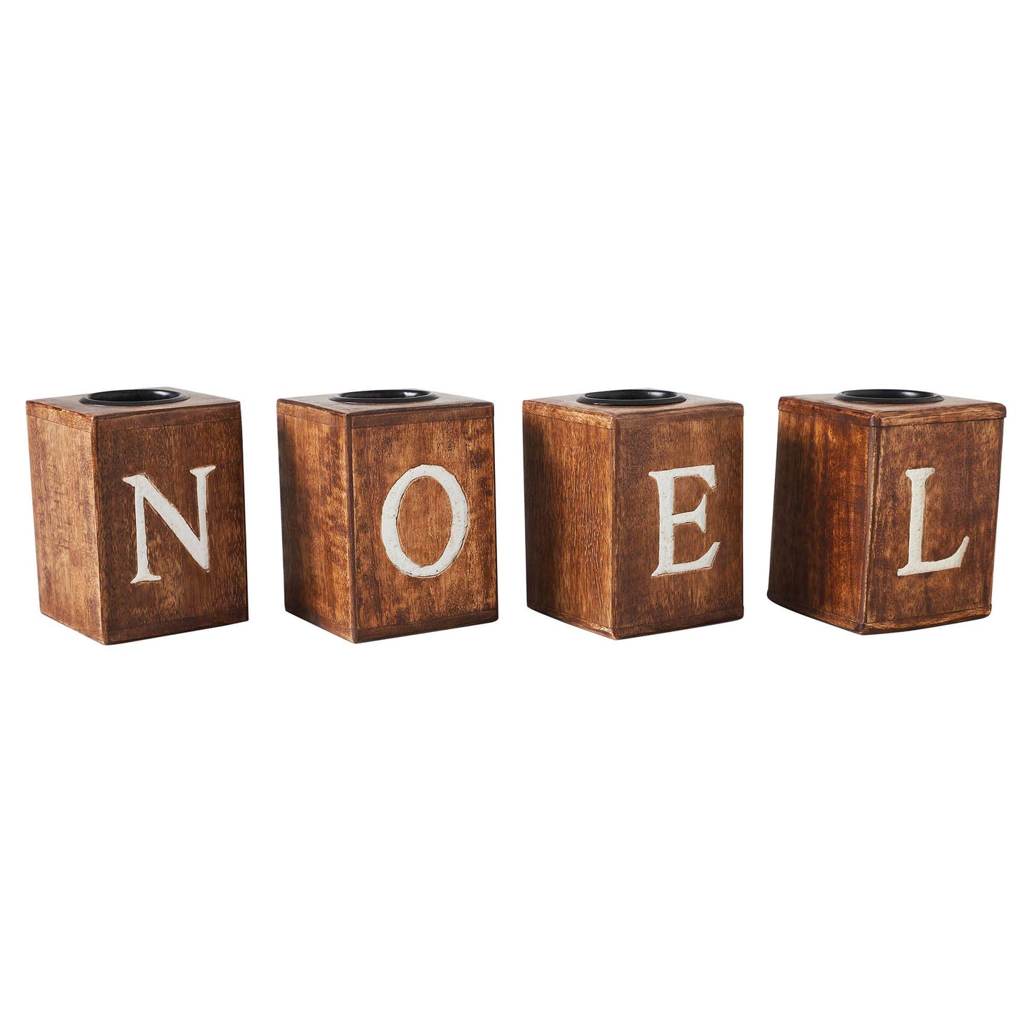 Tealight Holders NOEL Cube Set of 4