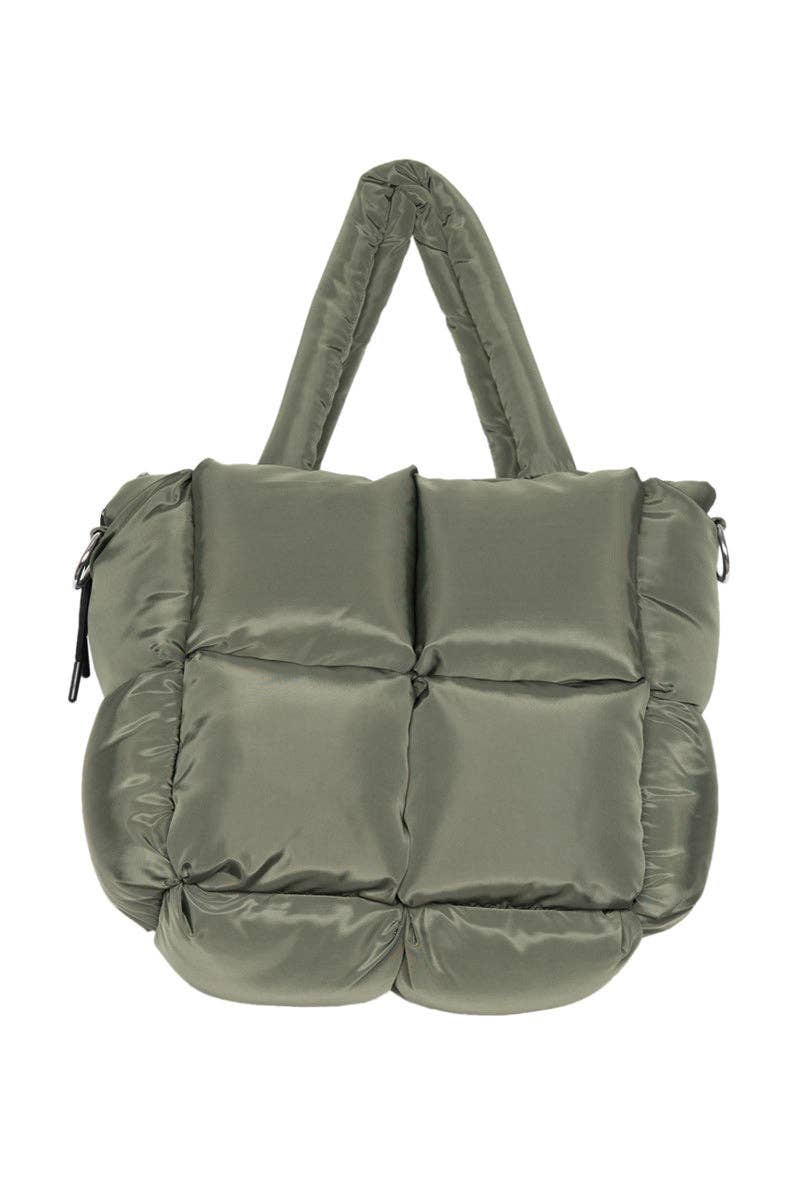Olive Mini Puffer Tote