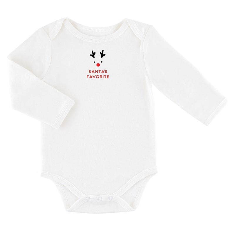 Long Sleeve Snapshirt - Santa's Favorite  0-3 Mo