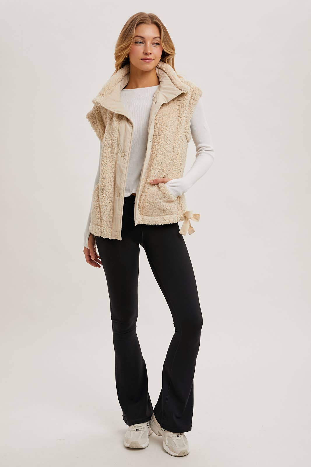 BUTTON DOWN FLEECE SHERPA VEST