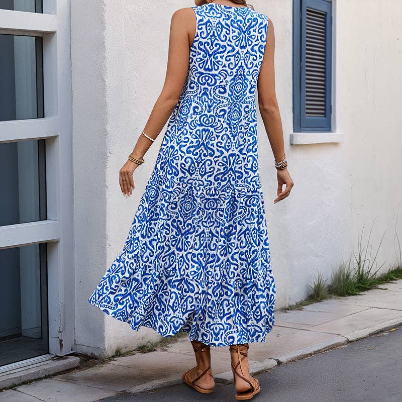 V-Neck Sleeveless Casual French Dress