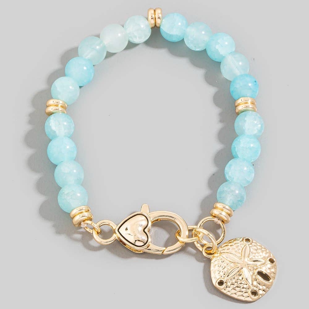 Sand Dollar Charm And Heart Bracelet