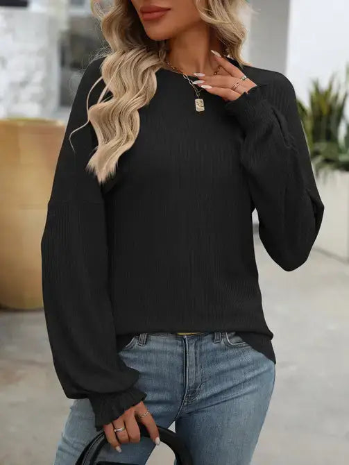 Relaxed Fit Ribbed Sweater