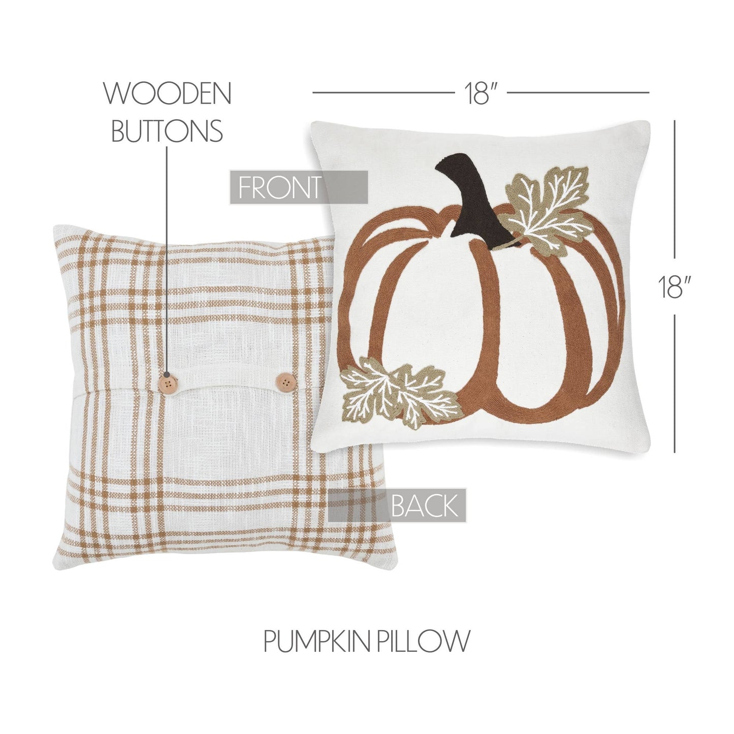 Plaid Pumpkin Decorative Throw Pillow