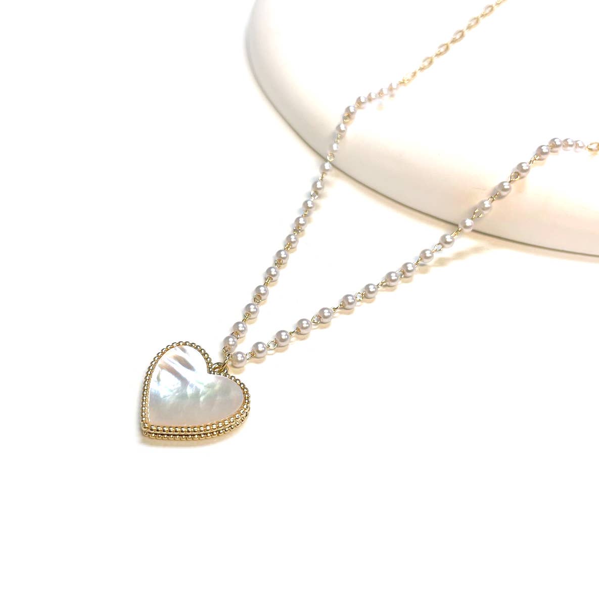 Mother of Pearl Heart Necklace