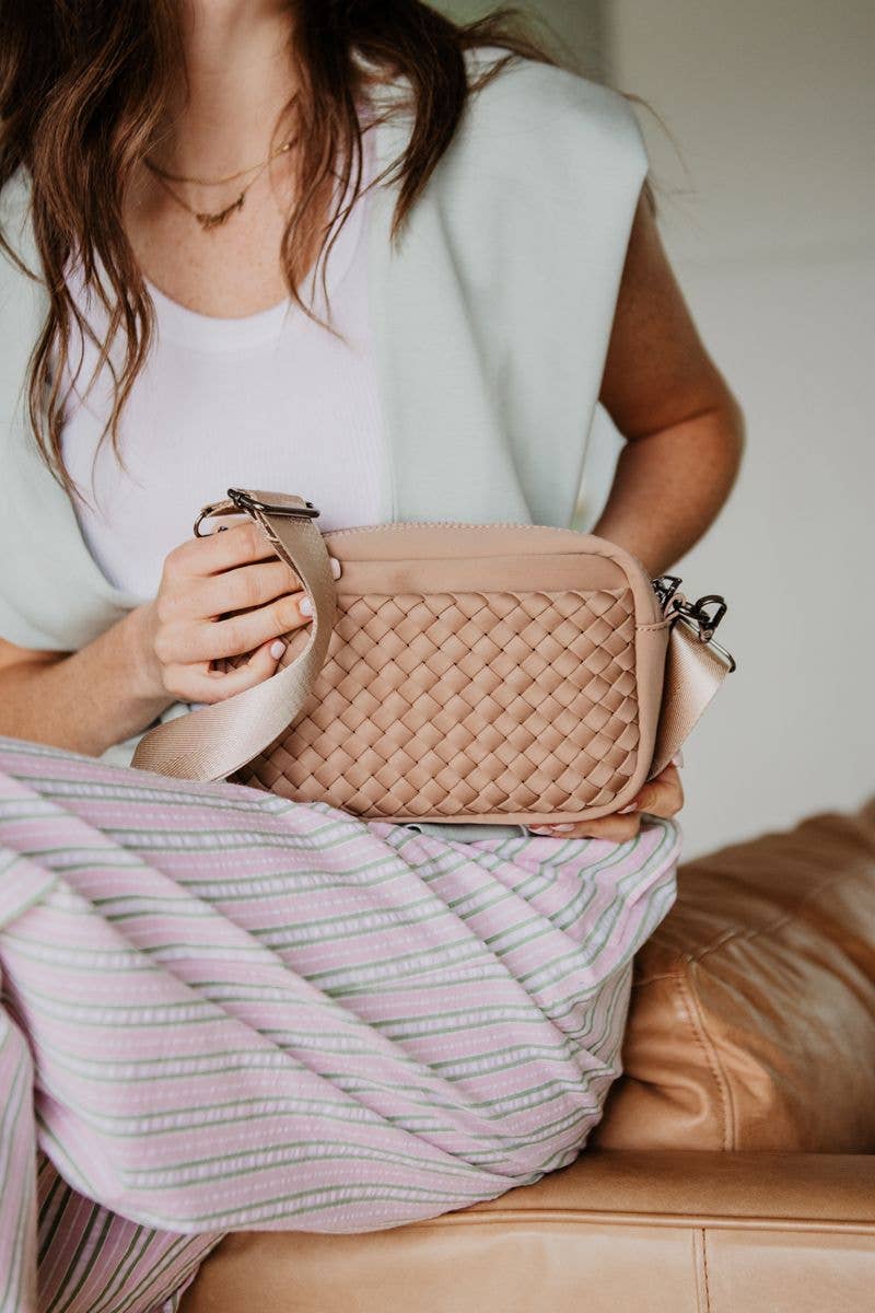 Brown Woven Crossbody Bag Wholesale