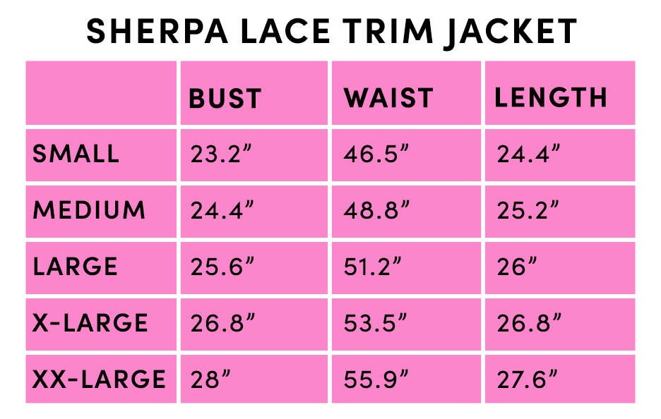 Cream Sherpa Lace Trim Women's Jacket