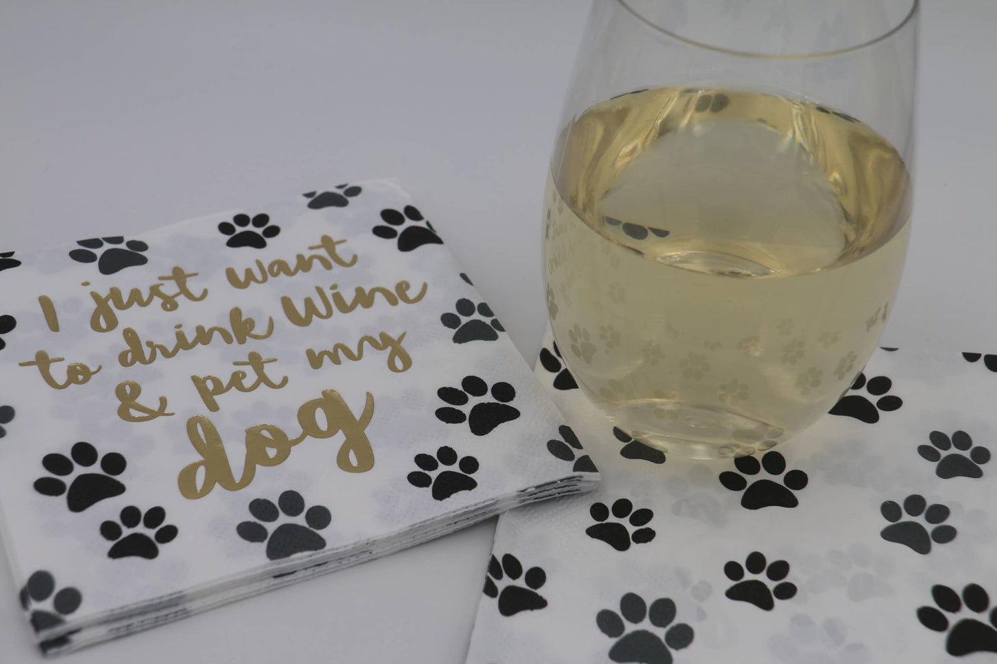 Cocktail Napkins | Drink Wine and Pet My Dog