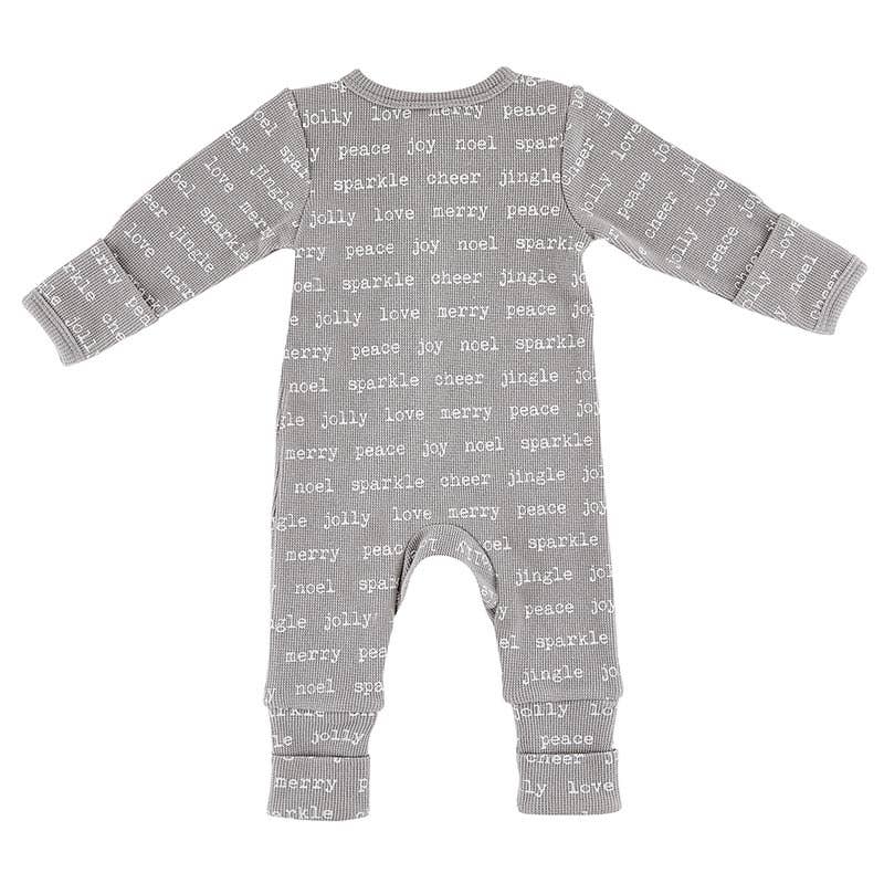 Waffle Knit Cozy Romper - Holiday Cheer 6-12 Mo