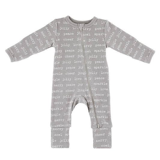 Waffle Knit Cozy Romper - Holiday Cheer 6-12 Mo
