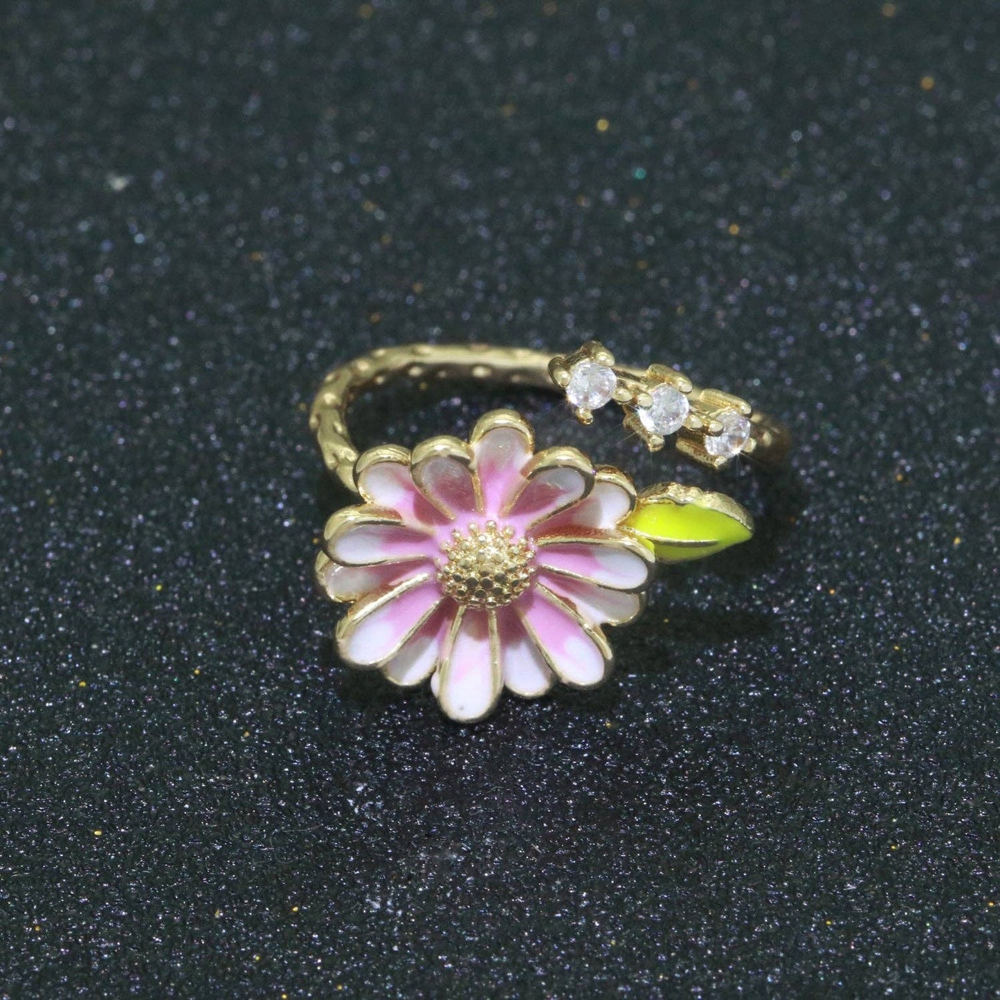 Dainty Sunflower Stacking Ring