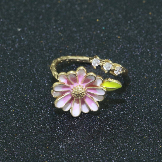 Dainty Sunflower Stacking Ring