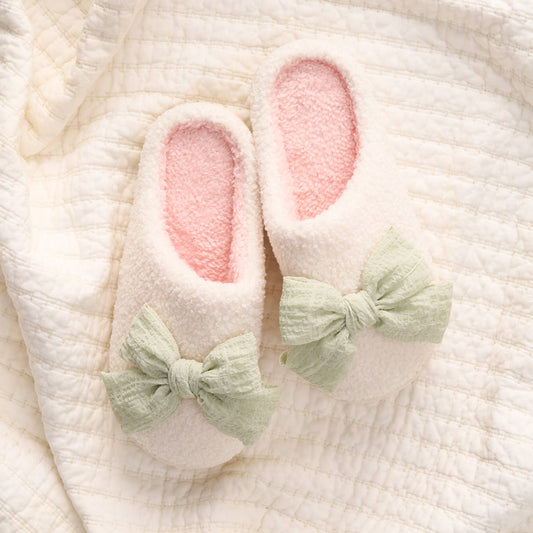 Fuzzy Slippers-Betty Bow Sage