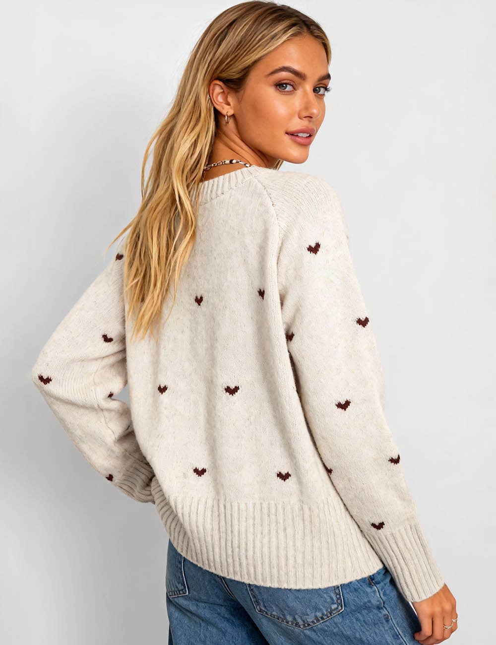 Heart Round Neck Sweater