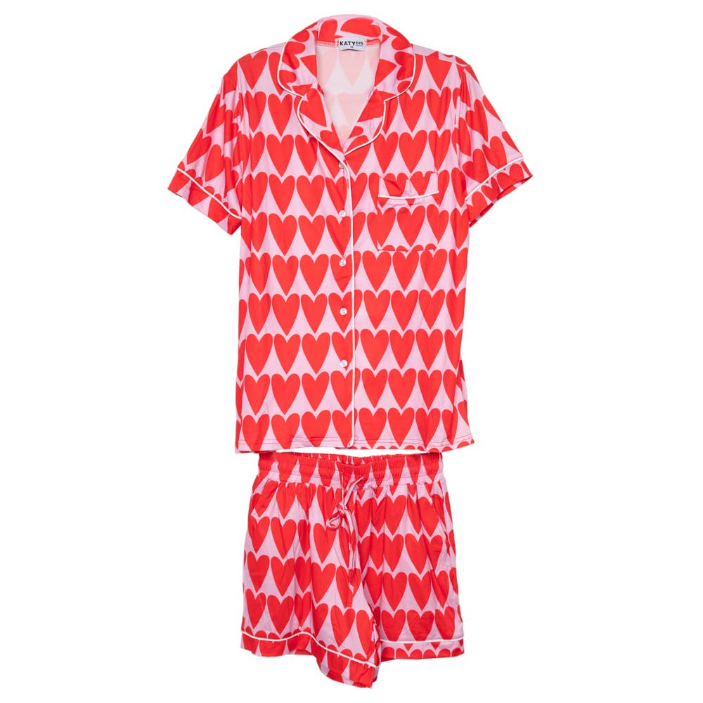 Pink and Red Hearts Pajama Set