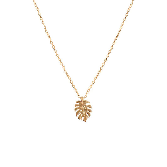 Silver Palm Leaf Necklace #EN1520-RD