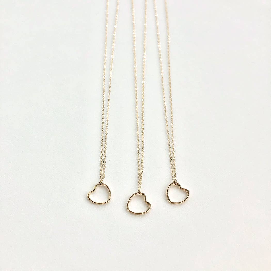 Open Heart Necklace | Minimalist Necklace