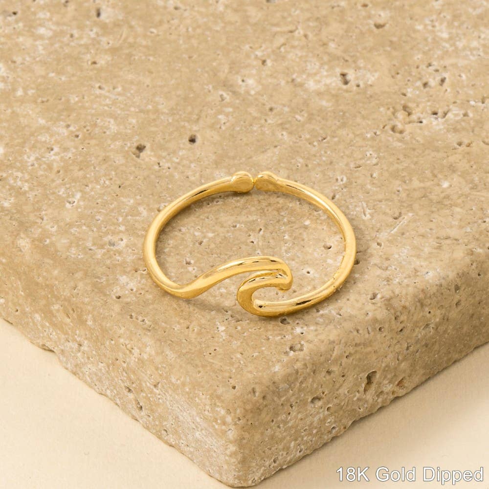 Gold Dipped Wave Adjustable Ring
