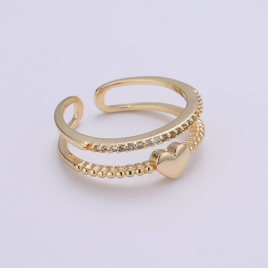 Gold plated heart ring