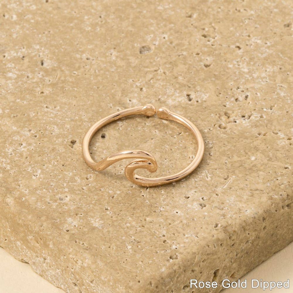 Gold Dipped Wave Adjustable Ring